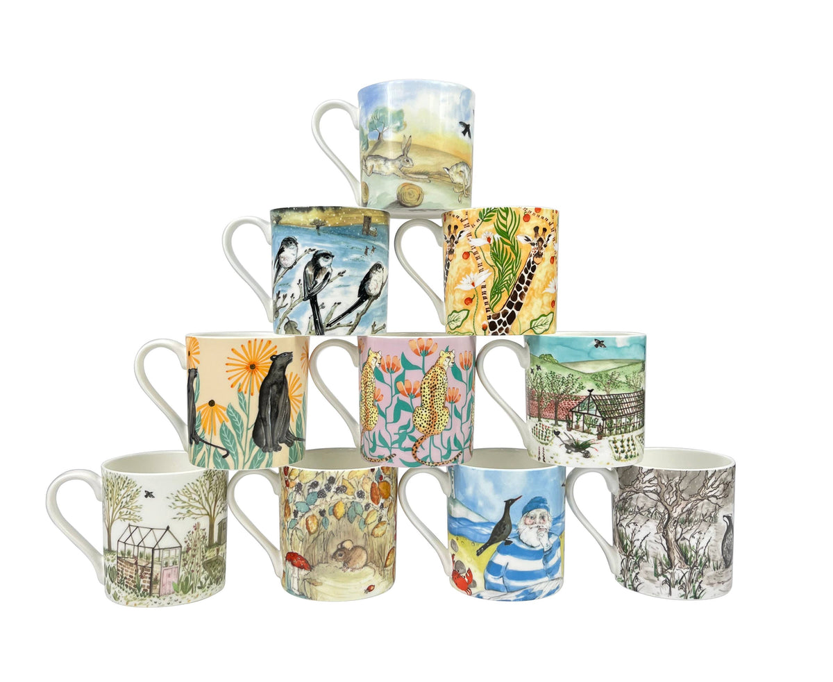 Illustrated Bone China Mug (375ml) - Herb Garden