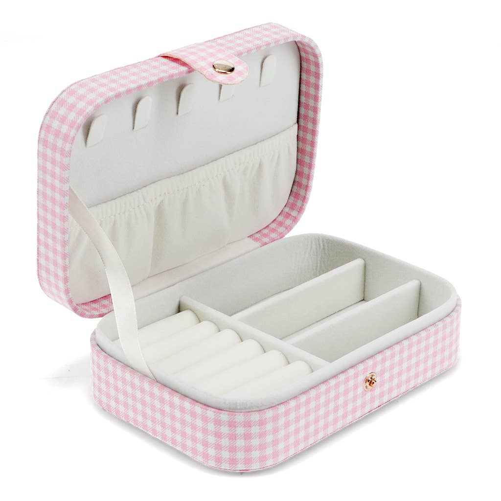 Jewellery box - Pink gingham cherry