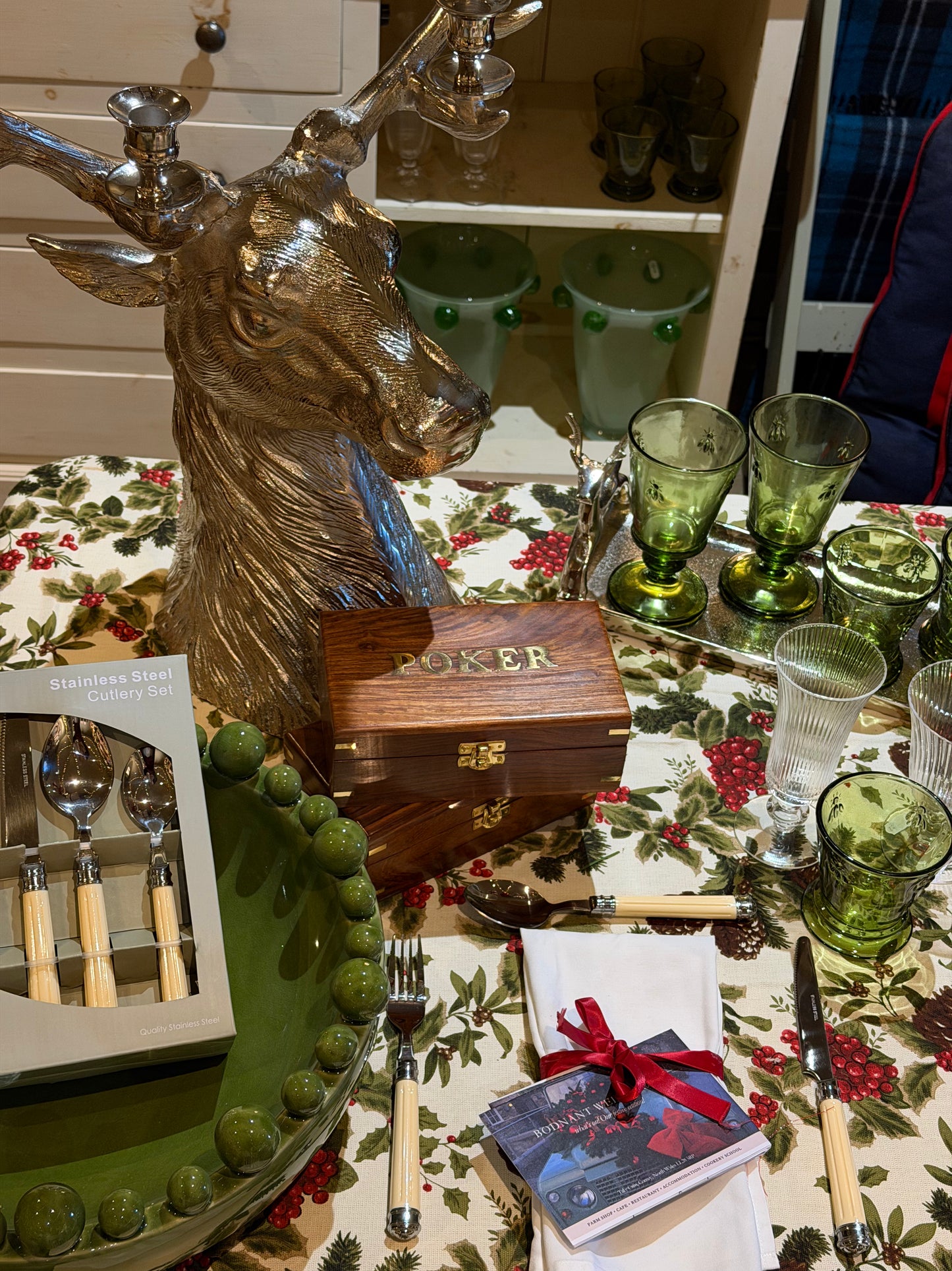 Large Stag Christmas Candle Holder