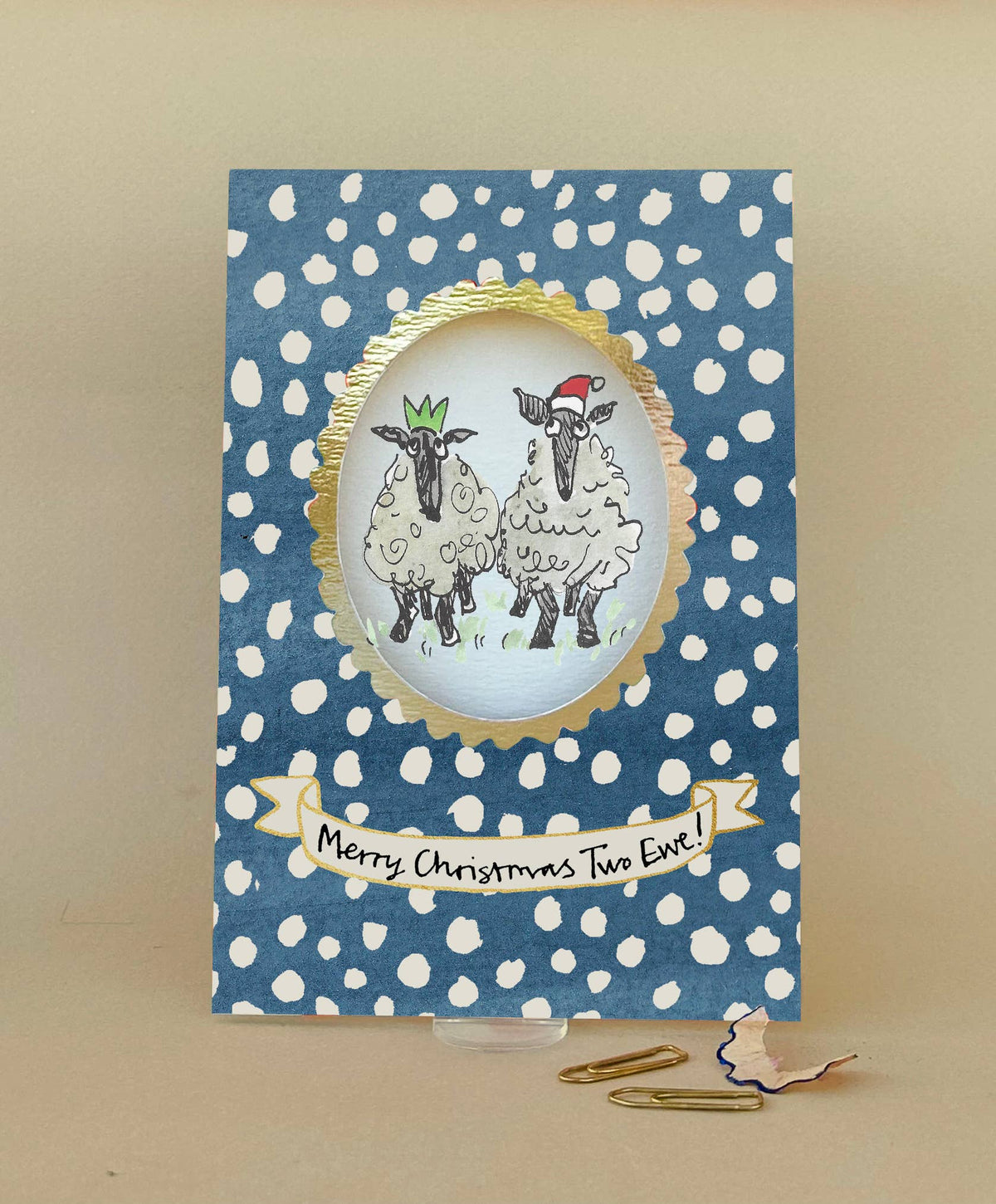 'Merry Christmas Two Ewe' Greetings Card FP3679