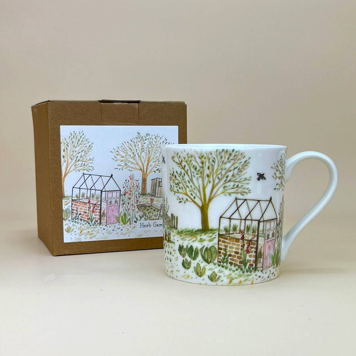 Illustrated Bone China Mug (375ml) - Herb Garden