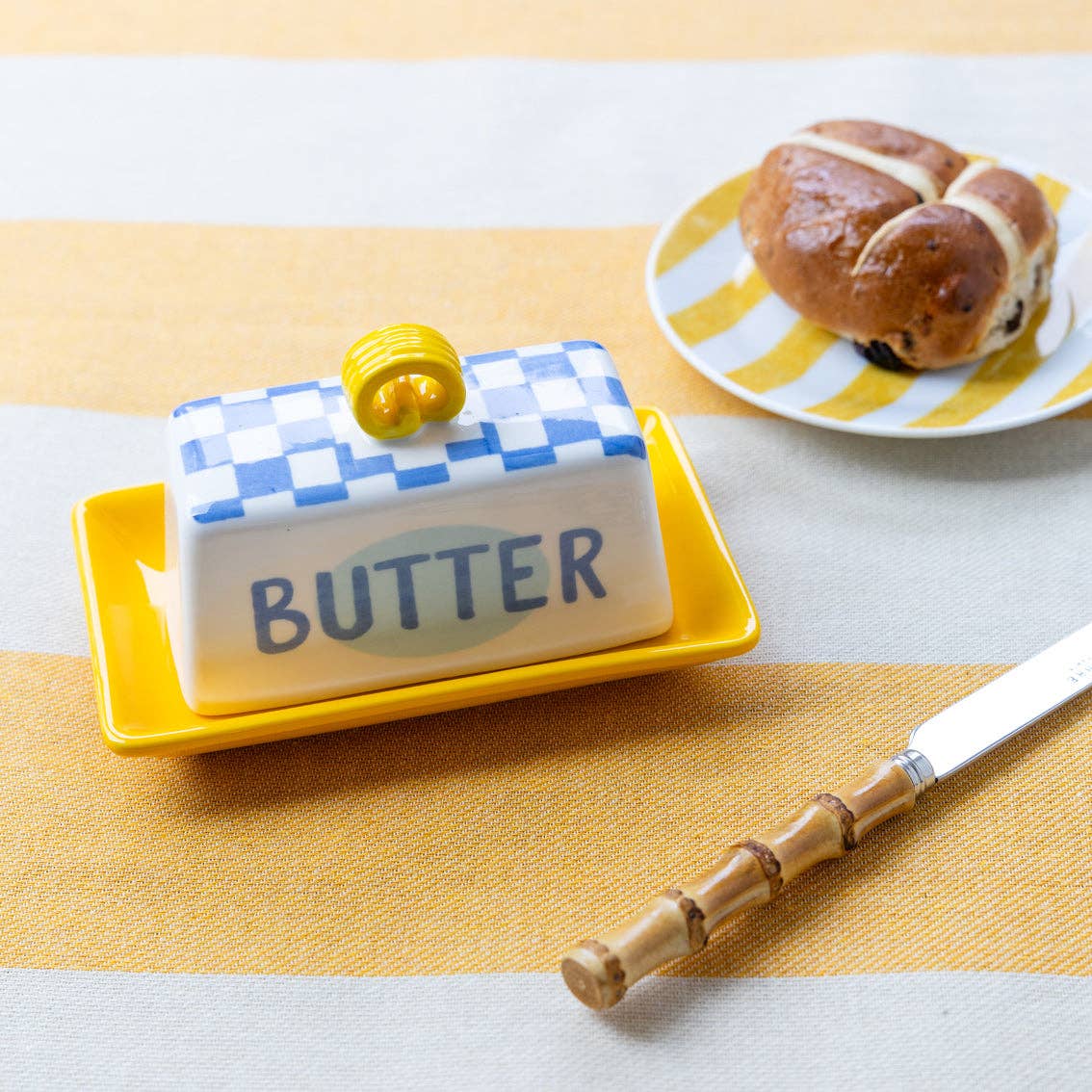 Blue Check Butter Dish | Everyday Kitchenware |