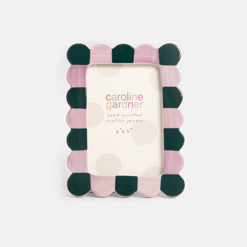 Lilac/Teal Scallop Edge 4x6" Photo Frame