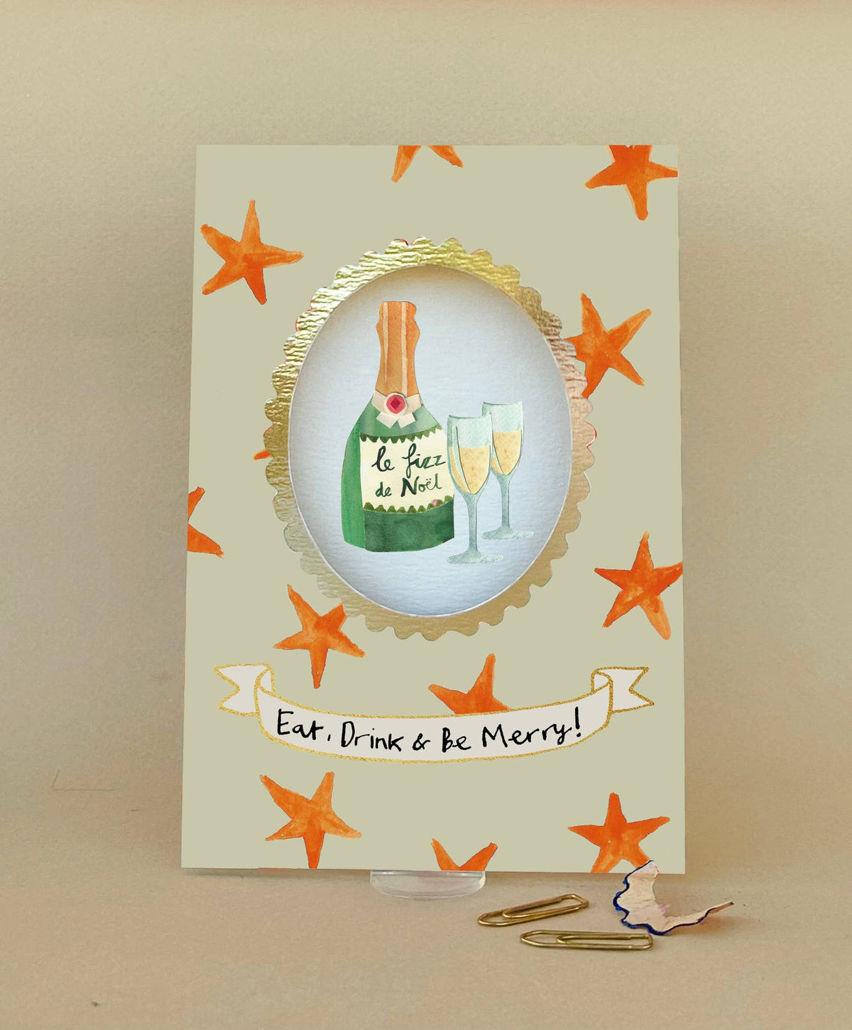 'Eat, Drink and Be Merry' Greetings Card FP3684