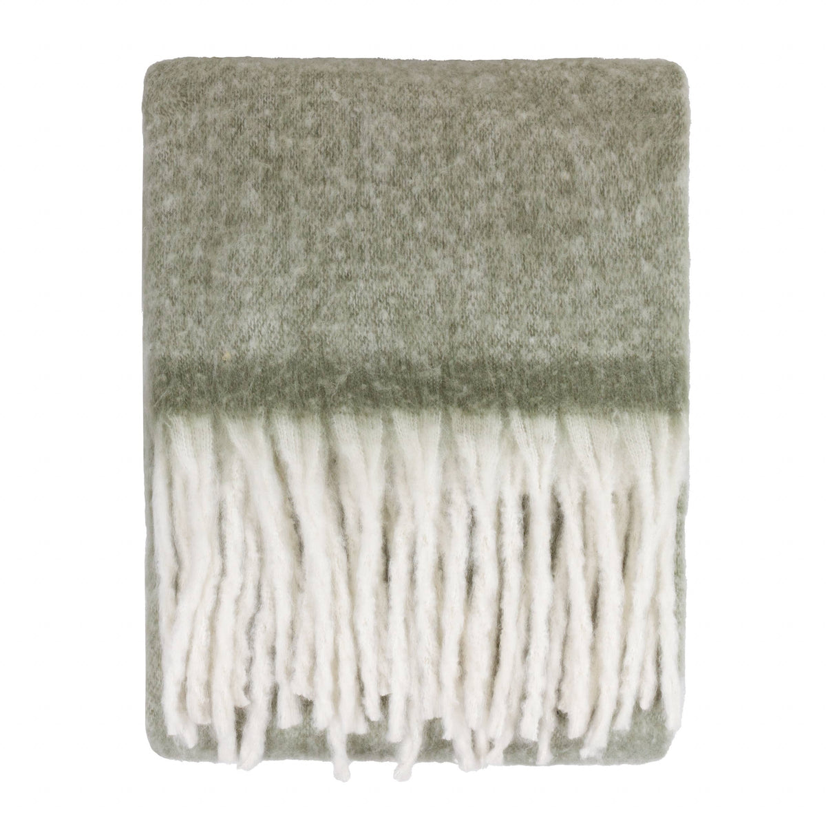Cozy Woven Tasselled Throw Green