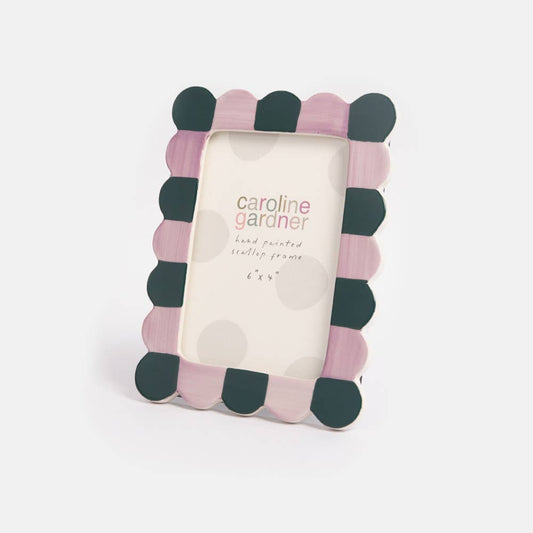 Lilac/Teal Scallop Edge 4x6" Photo Frame