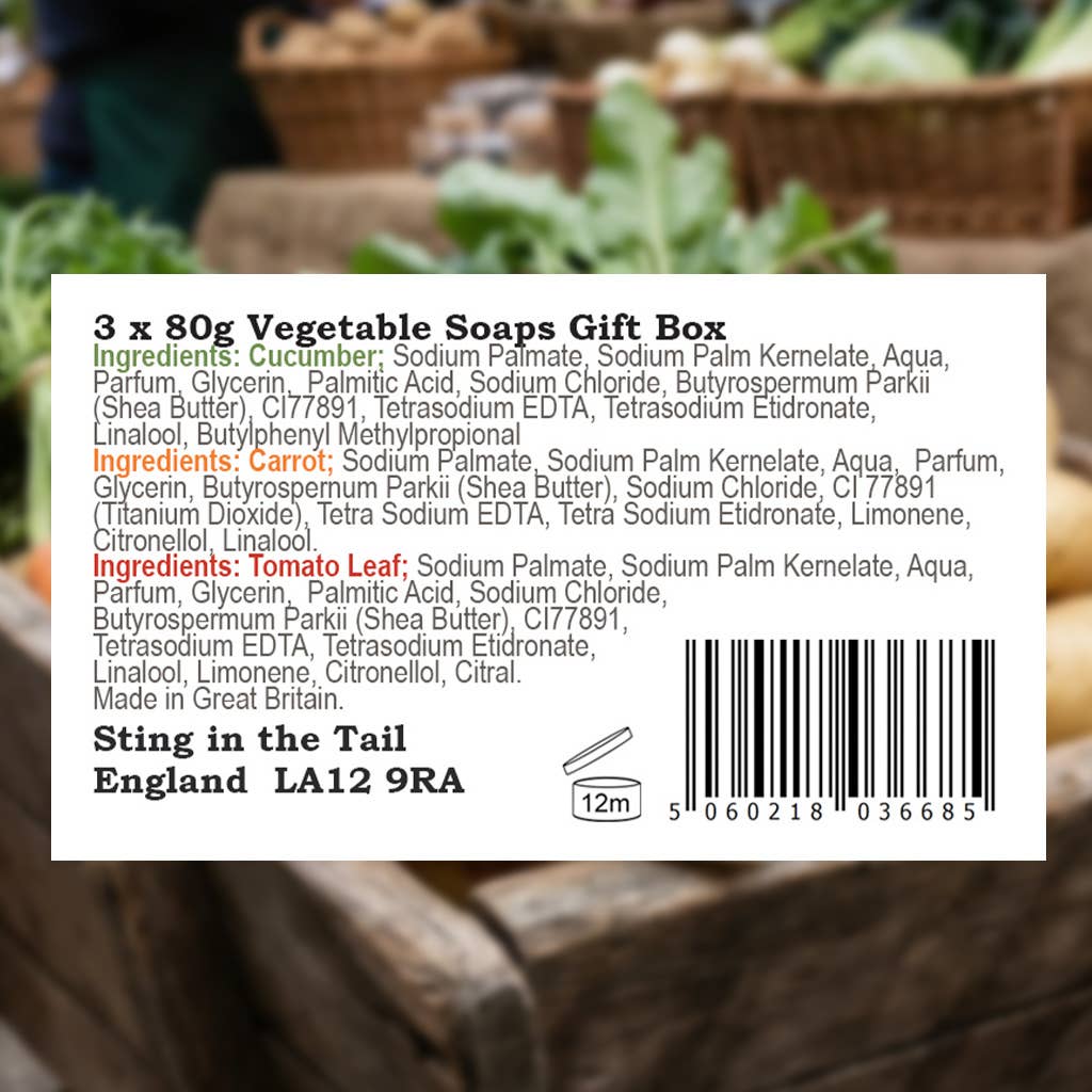 GARDEN HARVEST - 80G x 3 VEGETABLE SOAP GIFT SET