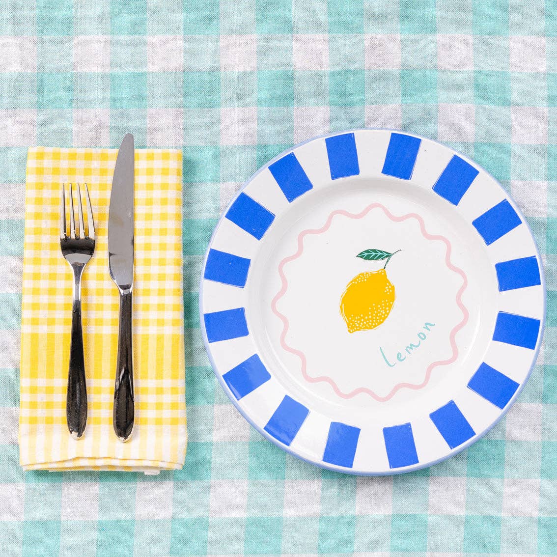 Lemon Enamel Plate - 25cm | Summer Tableware |