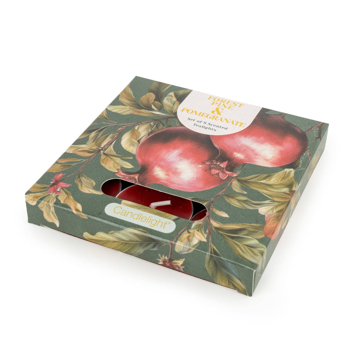 Set of 9 Tealights-  Forest Pine & Pomegranate 6pk