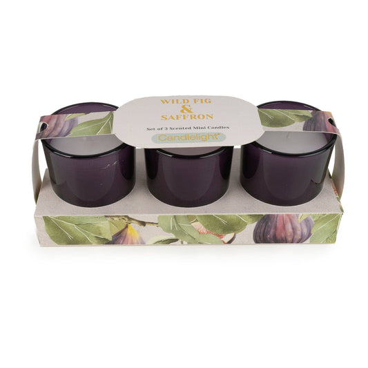 Set of 3 Votive Candles - Wild Fig & Saffron 6pk