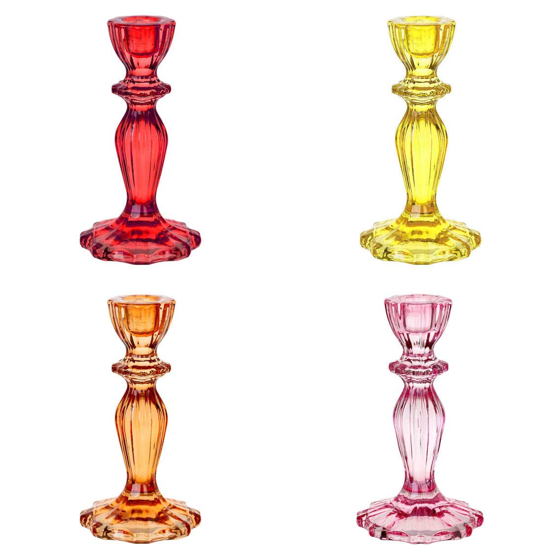 Glass Candle Holders | Starter Set | Warm Colours|Homeware |