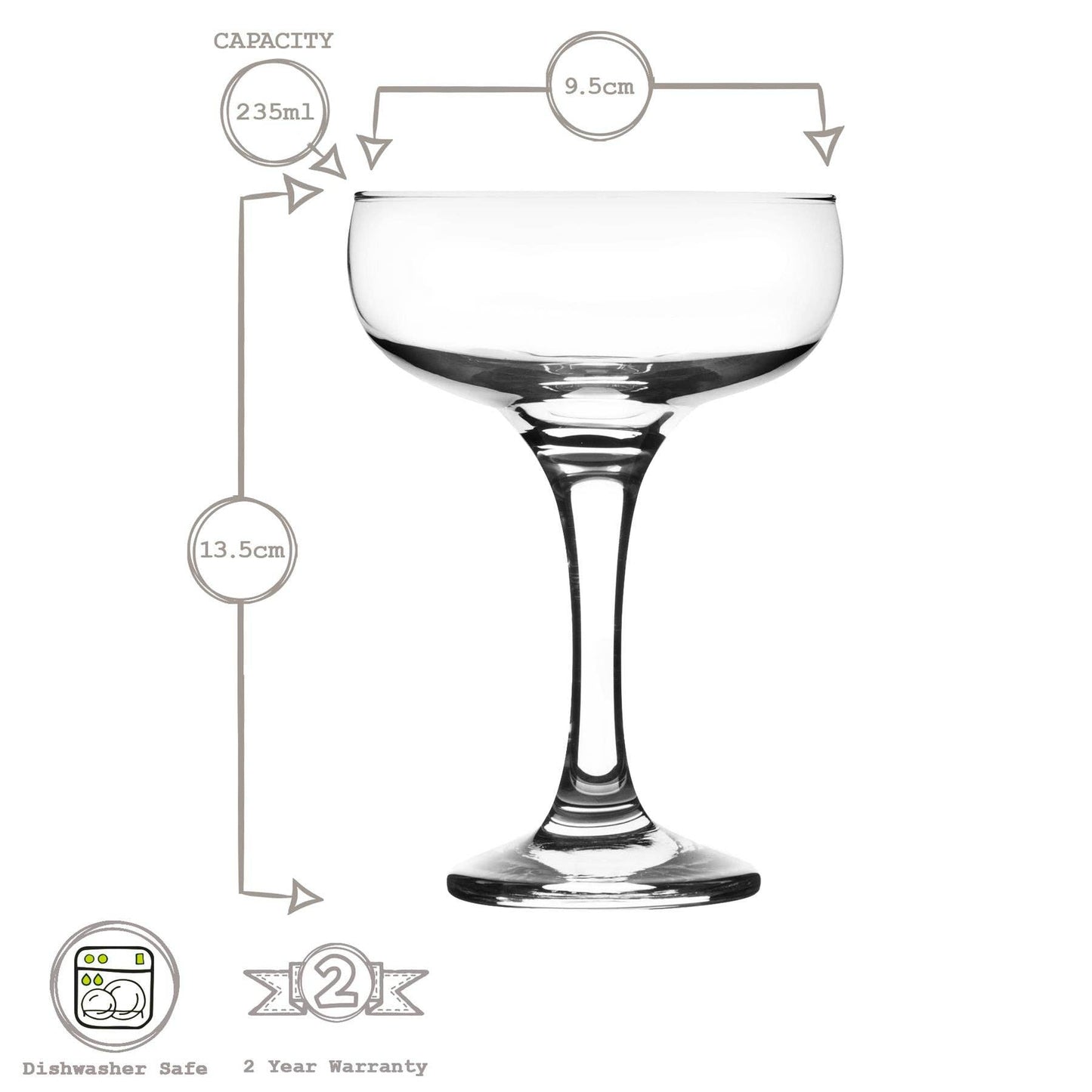 235ml Misket Espresso Martini Glass - By LAV