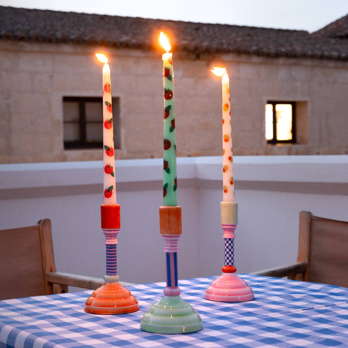 Enamel Candle Holder Set - 18cm | Home Decor |
