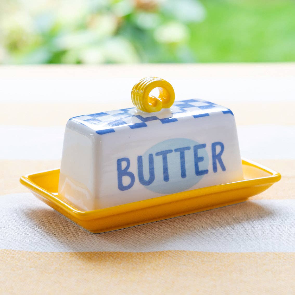 Blue Check Butter Dish | Everyday Kitchenware |