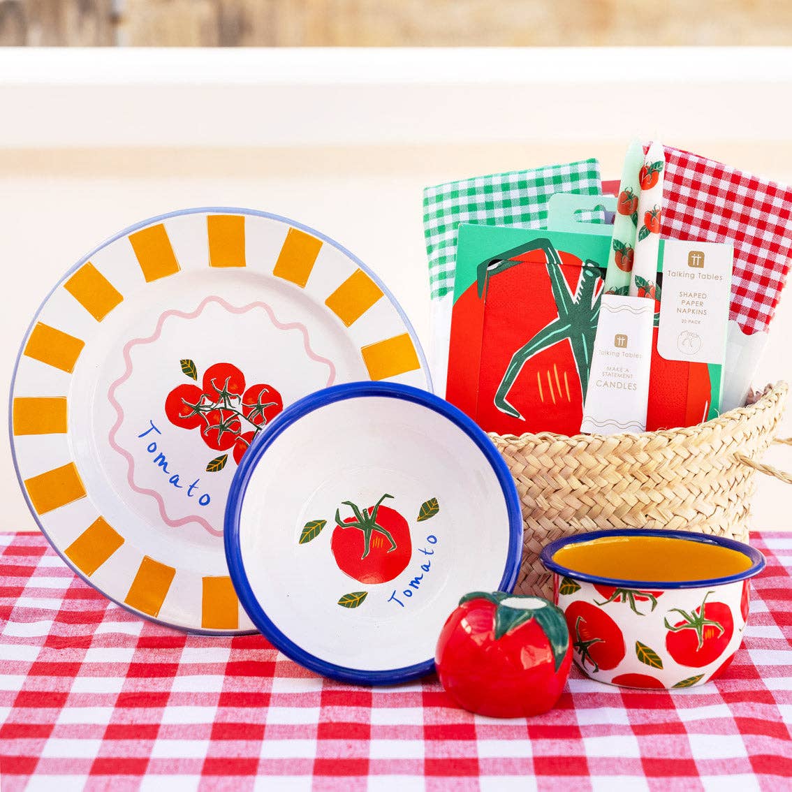 Tomato Enamel Plate - 25cm | Summer Tableware |