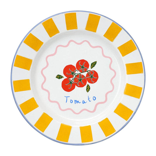 Tomato Enamel Plate - 25cm | Summer Tableware |