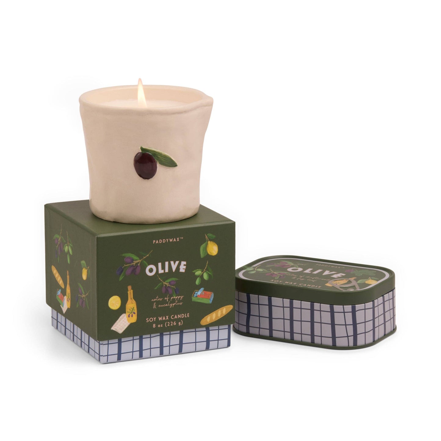 Paddywax Bistro Olive Ceramic Candle - Fig  Olive