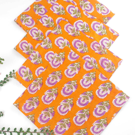 Dinner napkins  - Orange Motif 18'' & 20''
