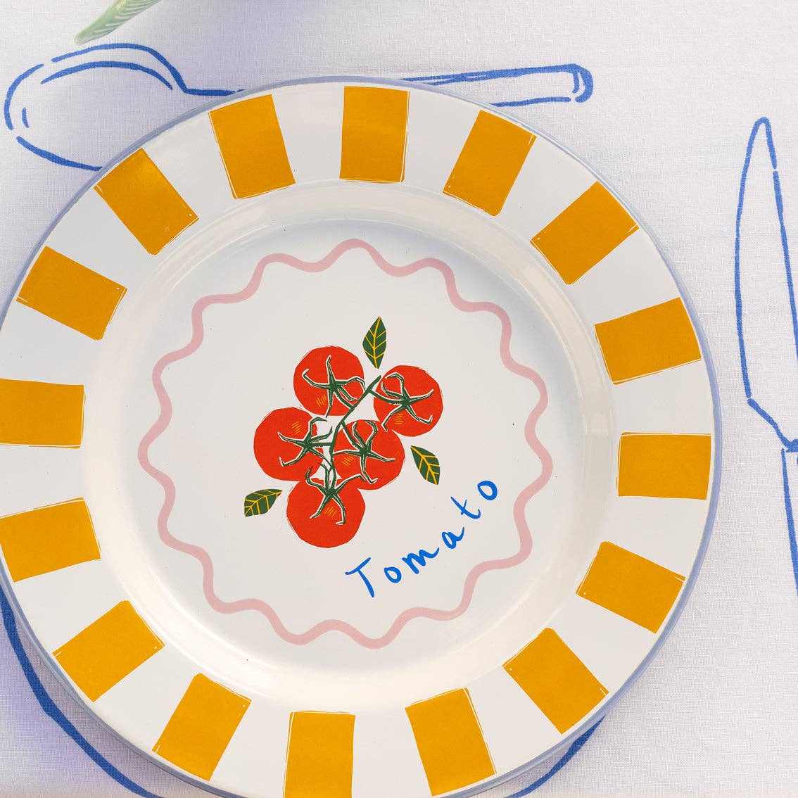 Tomato Enamel Plate - 25cm | Summer Tableware |