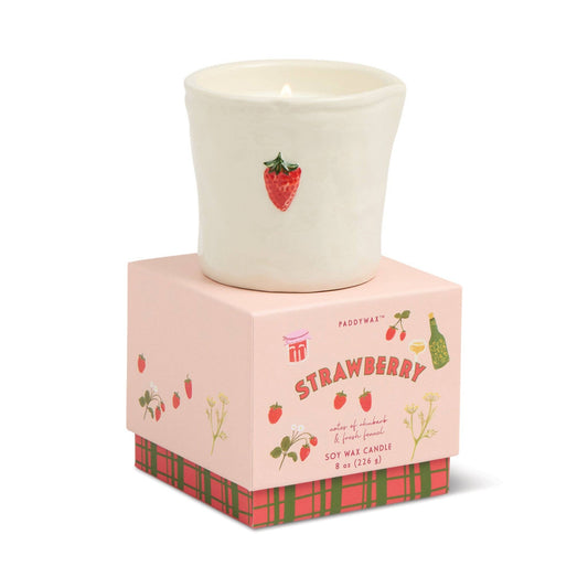 Paddywax Bistro Strawberry Ceramic Candle - Strawberry