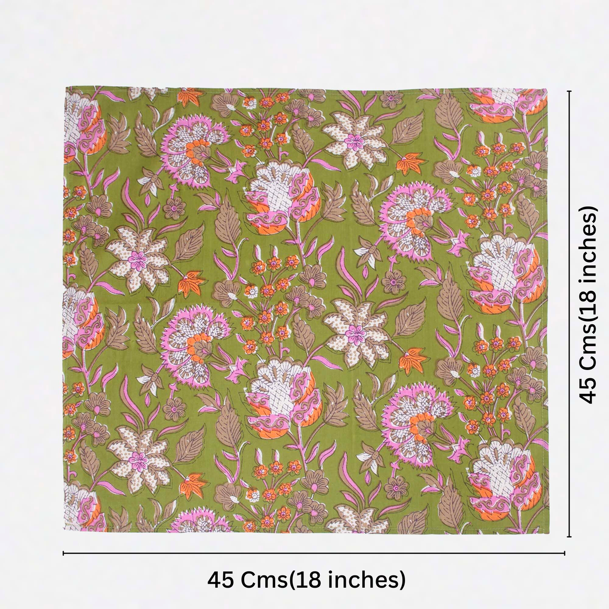 Dinner napkins  - Green & Pink 18''
