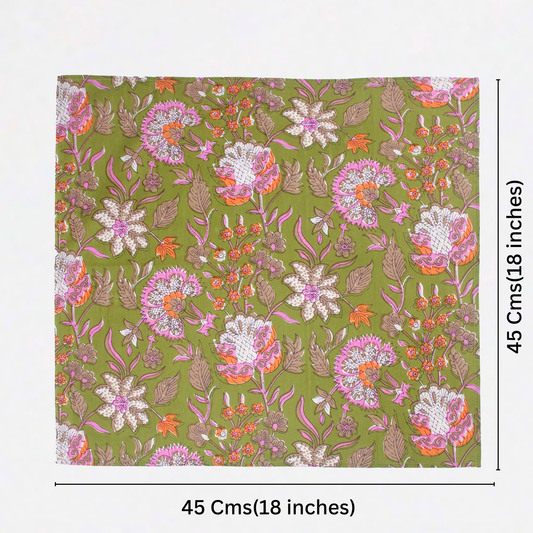 Dinner napkins  - Green & Pink 18''
