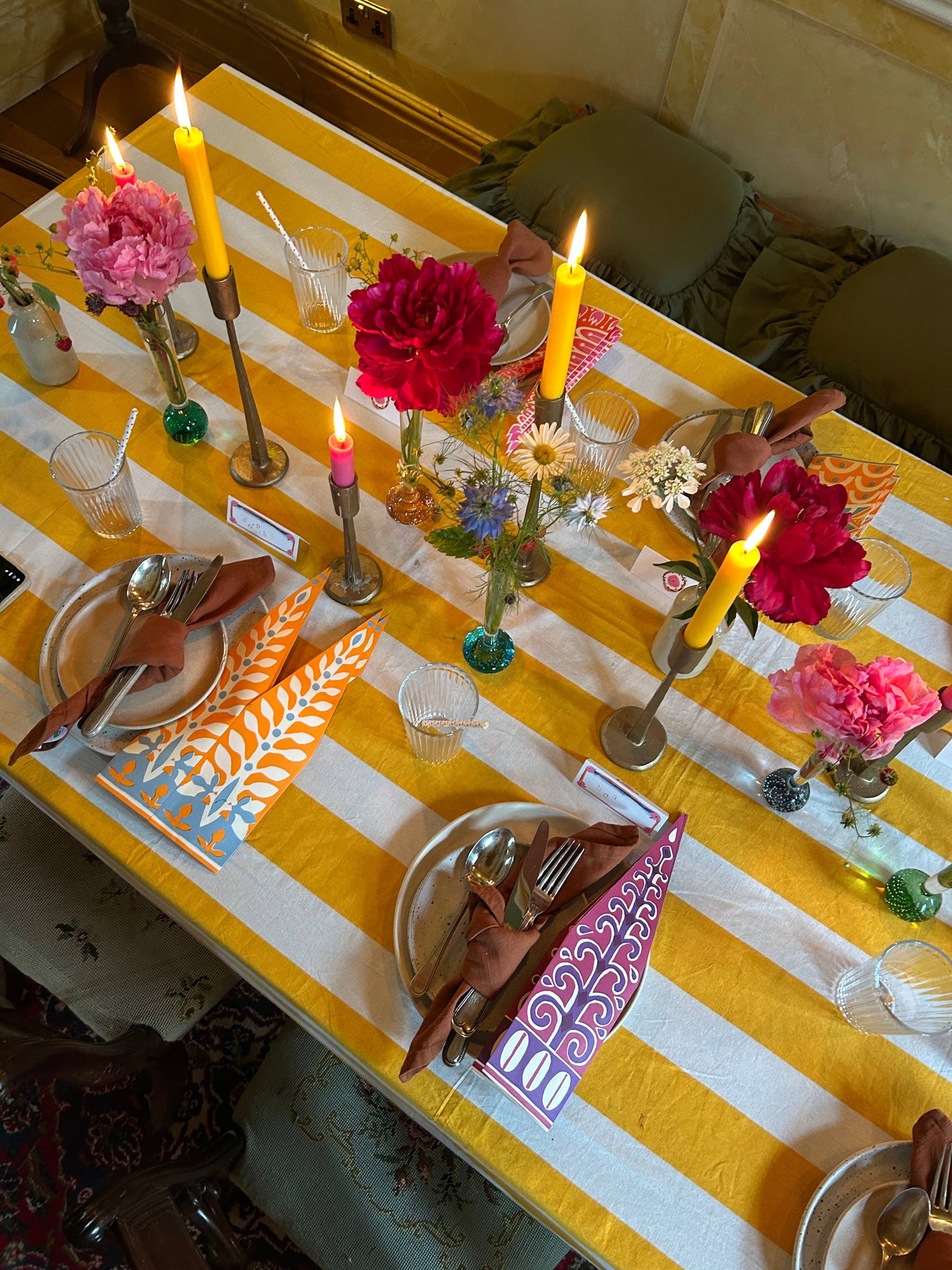 Yellow Stripe Tablecloth