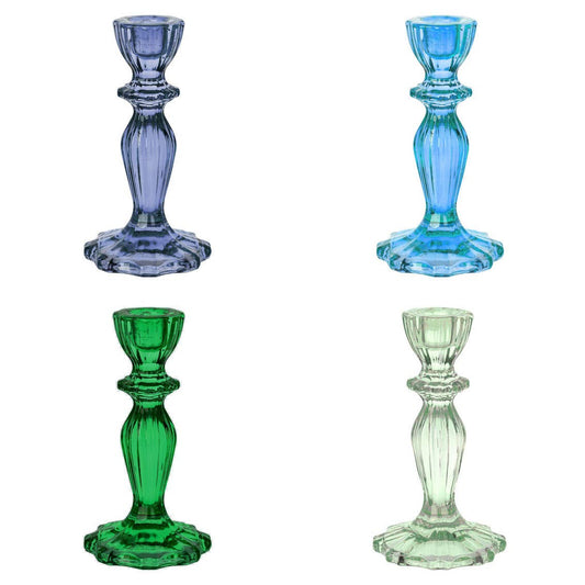 Glass Candle Holders | Starter Set | Cool Colours |Homeware|