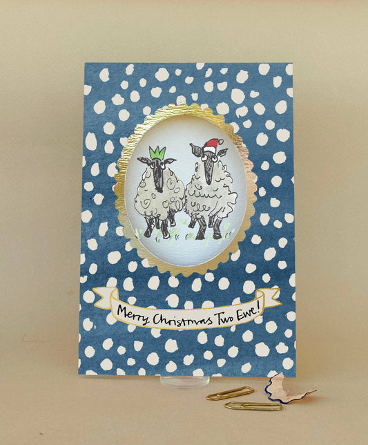 'Merry Christmas Two Ewe' Greetings Card FP3679