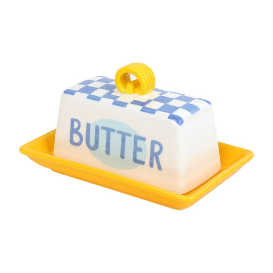 Blue Check Butter Dish | Everyday Kitchenware |