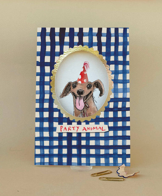 ' Party Animal' Greetings Card FP3639